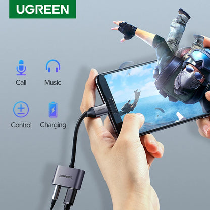 UGREEN USB C to Jack 3.5 Type C Cable Adapter USB Type C 3.5mm AUX Earphone Converter for Huawei P20 Pro Xiaomi Mi 6 8 9 se Note